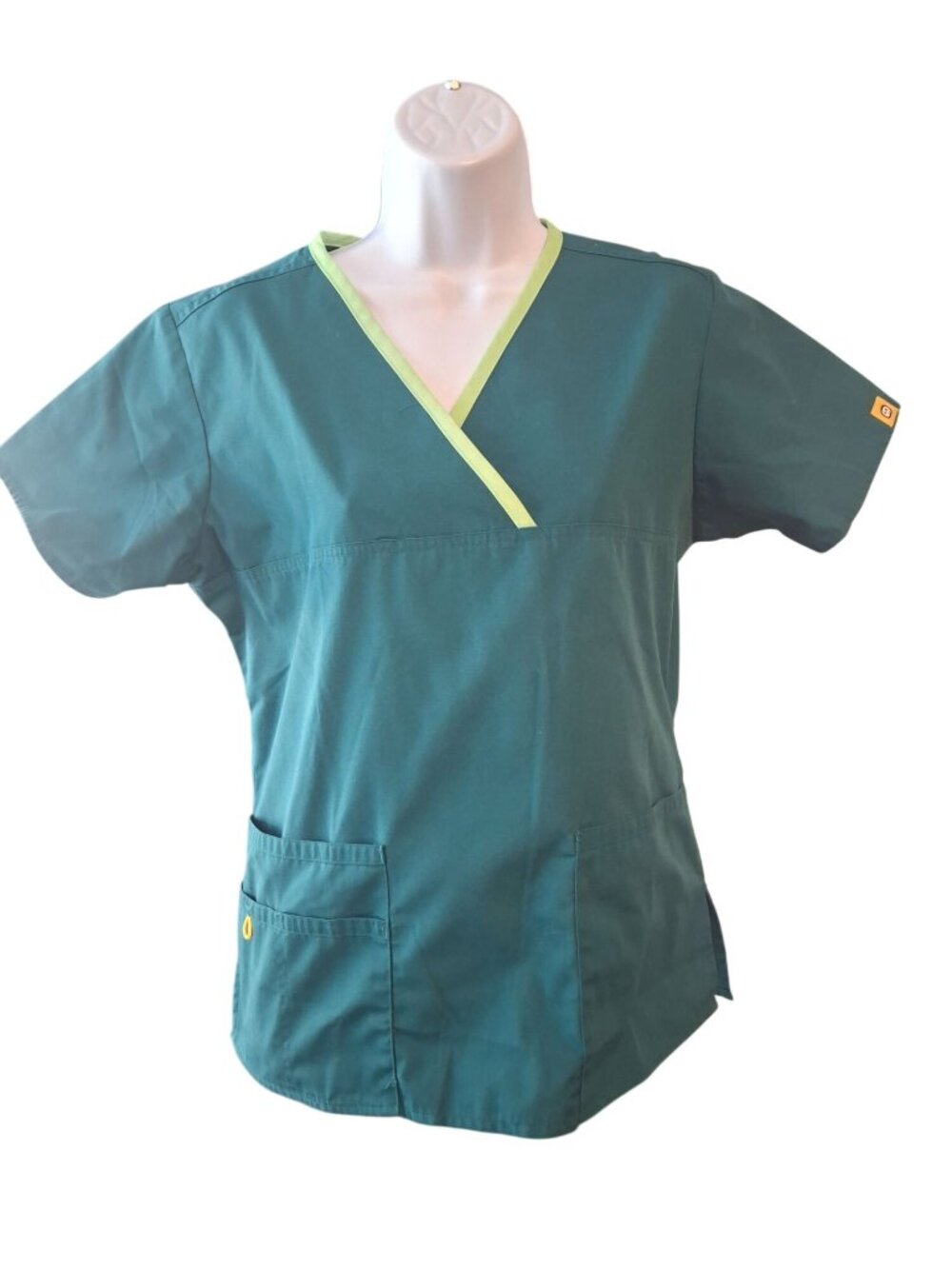WonderWink Womens Scrub Set S Teal Green Cargo Pants Nurse Medical Workwear